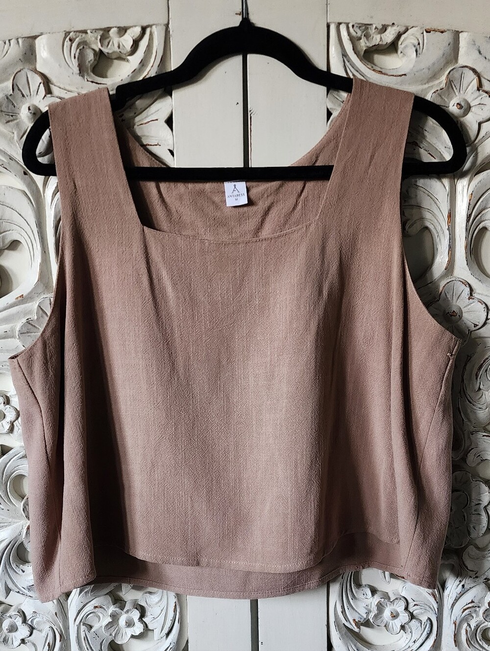 Taupe Linen Boxy Tank